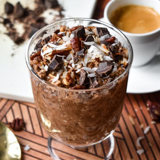 German Chocolate Cake Overnight Oat - Recipe photo by stressbaking