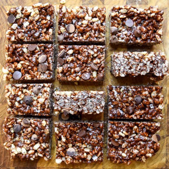 Chocolate Rice Krispie Treats - Recipe photo by Waitingforblancmange