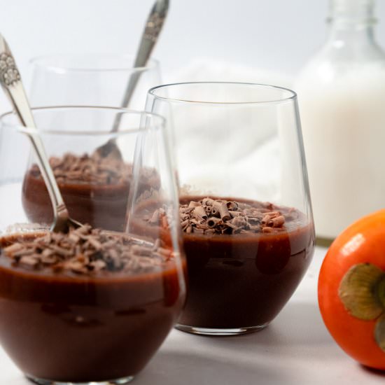 Persimmon Chocolate Pudding - Recipe photo by Plant Based Folk