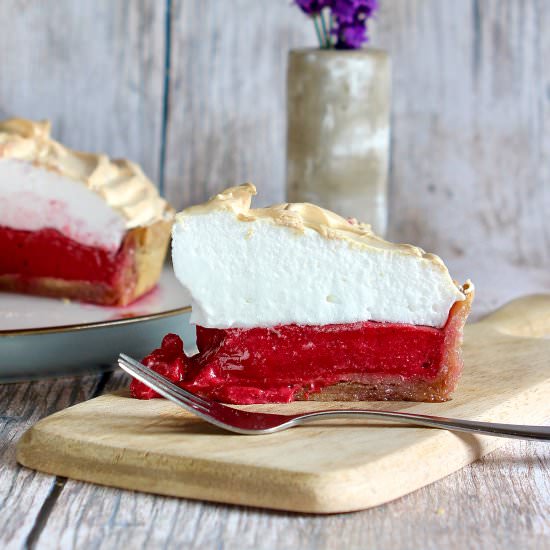 Blackcurrant Meringue Pie - Recipe photo by glutenfreealchemist