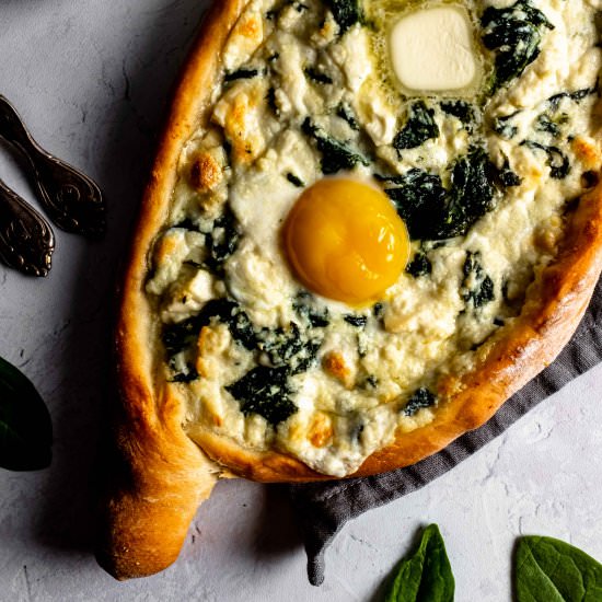 khachapuri | georgian cheese boats - Recipe photo by whisked away kitchen