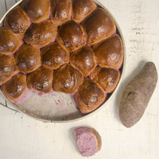 Purple Sweet Potato Buns - Recipe photo by Hungry PeePor