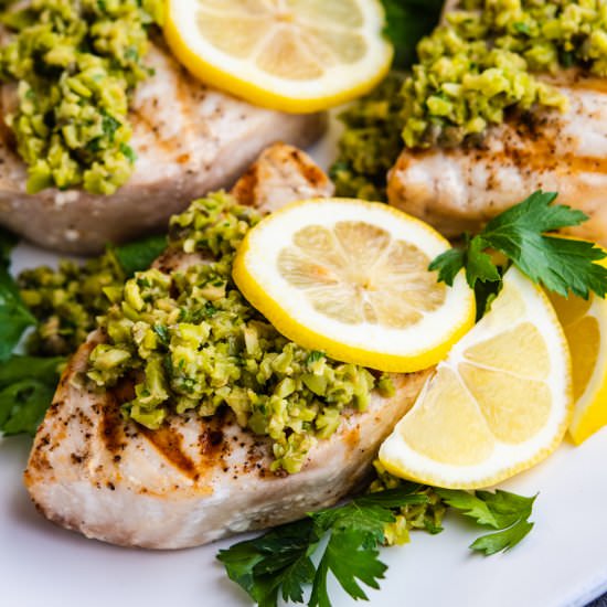 Grilled Swordfish - Recipe photo by PinchandSwirl