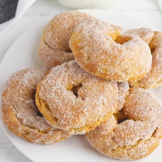 PUMPKIN DONUTS IN THE AIR FRYER - Recipe photo by Easy Peasy Creative Ideas
