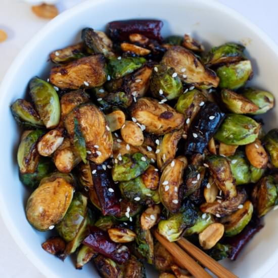 Kung Pao Brussels Sprouts - Recipe photo by pipingpotcurry