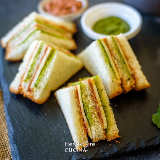 Tricolor Tea Sandwich - Recipe photo by Herbivore Cucina