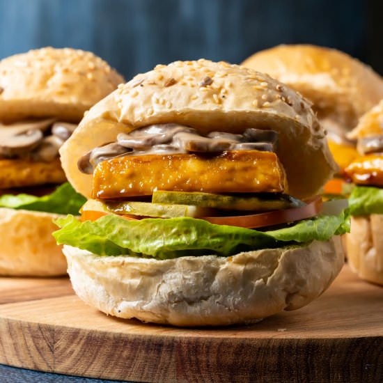 Tofu Burger - Recipe photo by lovingitvegan