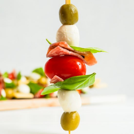 Antipasto Skewers - Recipe photo by TheDeliciousSpoon