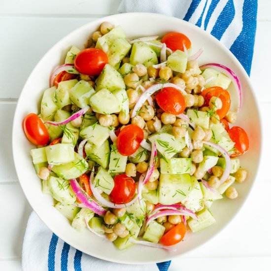 Cucumber Chickpea Salad - Recipe photo by TheDeliciousSpoon