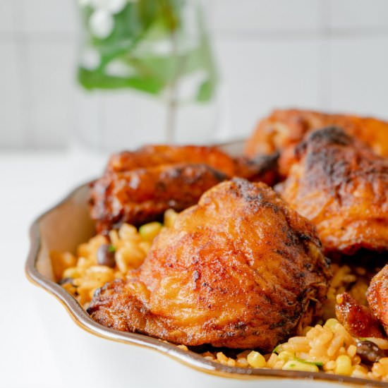 Crispy Chicken Thighs - Recipe photo by TheDeliciousSpoon