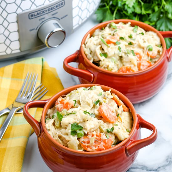 Crockpot Chicken Dumplings - Recipe photo by FoodFolksandFun