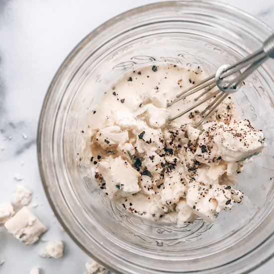 The EASIEST Blue Cheese Dressing - Recipe photo by Keto Katie