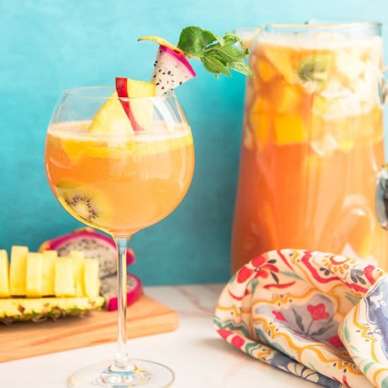 Boozy Tropical Sangria - Recipe photo by senseandedibility