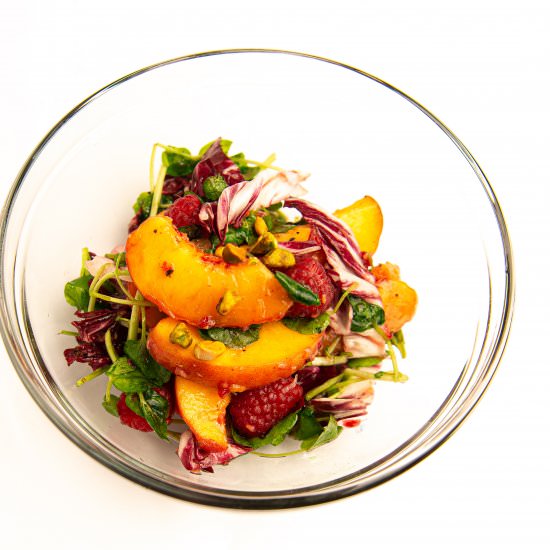 Peach and Raspberry Salad - Recipe photo by Blue Cayenne