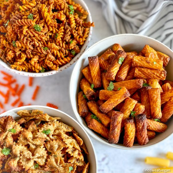 Air Fryer Pasta Chipes - Recipe photo by No Sweat Vegan