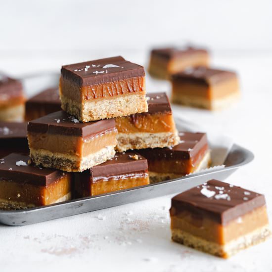 Vegan Peanut Butter Millionaires - Recipe photo by addictedtodates