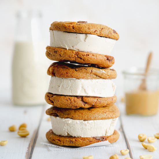 Vegan Cookie Ice Cream Sandwiches - Recipe photo by addictedtodates
