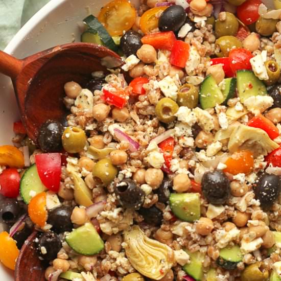 Greek Farro Salad - Recipe photo by suebeehomemaker