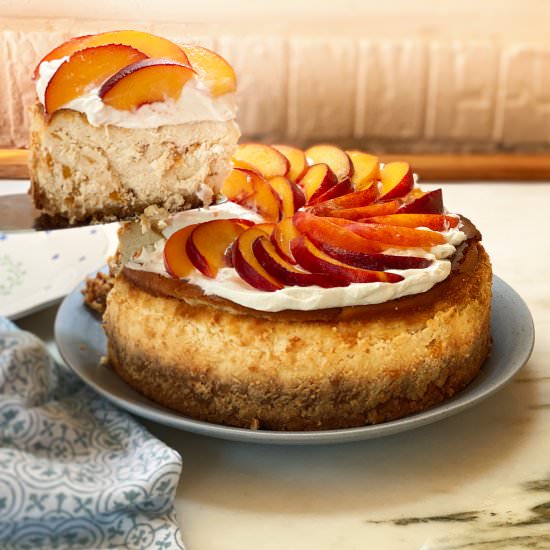 Peach Cheesecake - Recipe photo by Theperksofbeingus