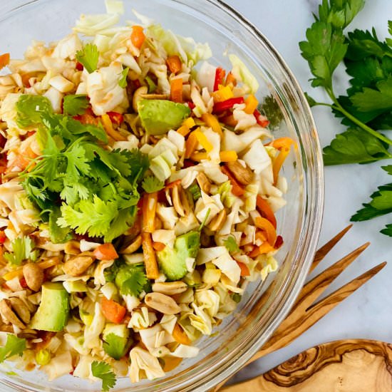 Asian Avocado Peanut Coleslaw - Recipe photo by theshortordercook