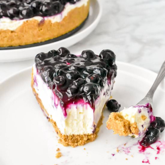 No Bake Blueberry Cheesecake - Recipe photo by Herbs and Flour