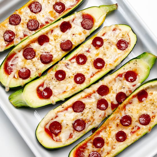 Zucchini Pizza Boats - Recipe photo by KeyToMyLime