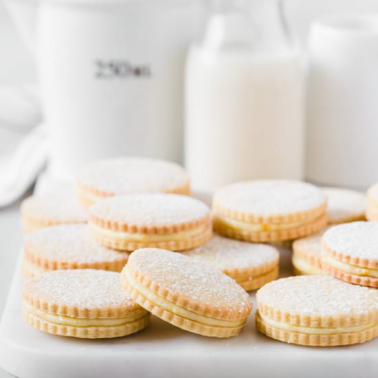 Vanilla & OrangeSandwich Cookies - Recipe photo by Wholesome Patisserie