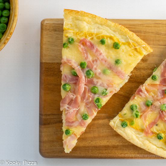 EGG WHITE PIZZA CRUST with ham - Recipe photo by Kooky Pizza