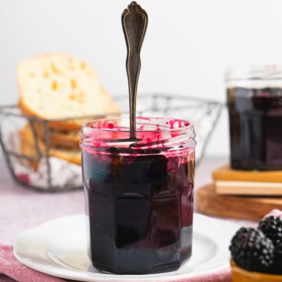 Blackberry Freezer Jam - Recipe photo by noshingwiththenolands