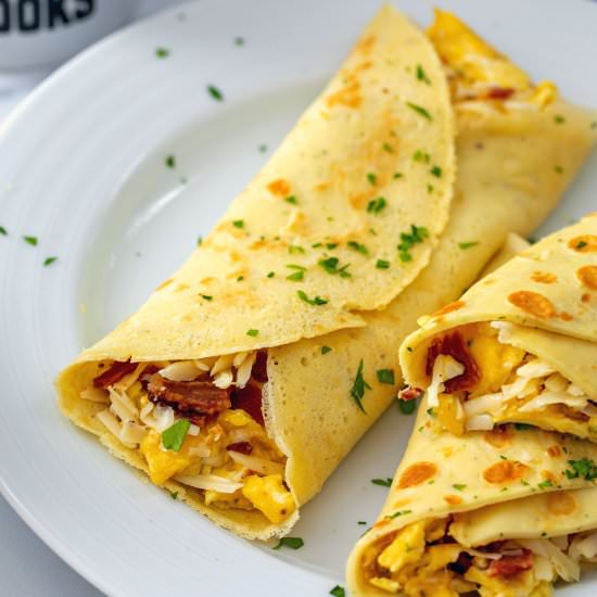 Bacon, Egg, and Cheese Crepes - Recipe photo by Wearenotmartha