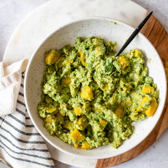 6 Ingredient Mango Guacamole - Recipe photo by greenseggsandyams