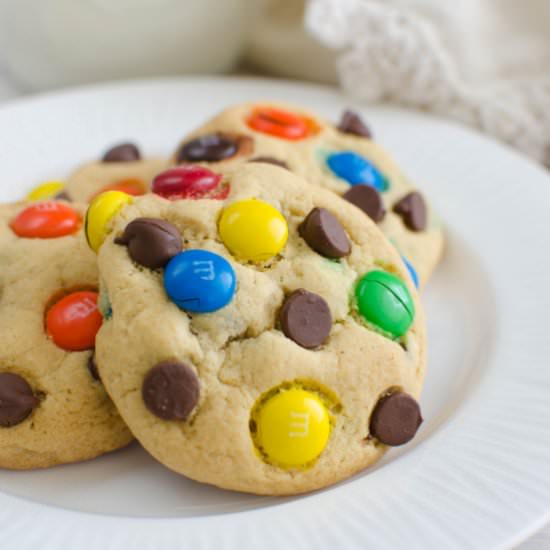 M&Ms Chocolate Chip Pudding Cookies - Recipe photo by fakeginger