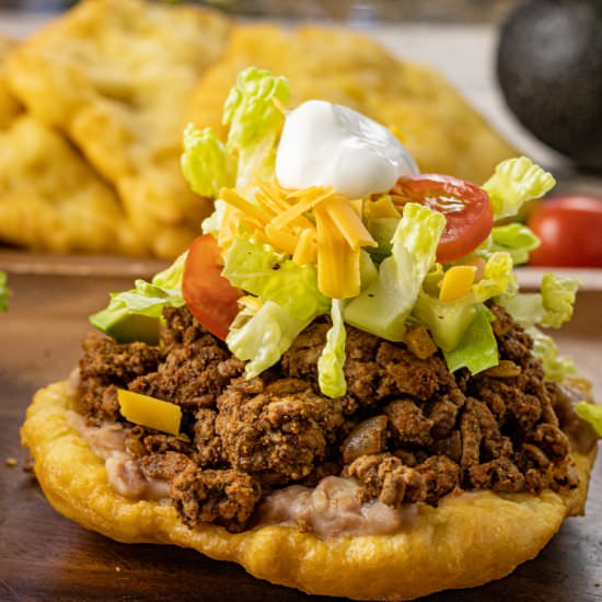 Easy Fry Bread Tacos - Recipe photo by feedingyourfam