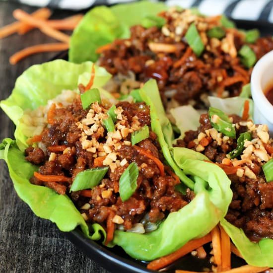 Korean Ground Beef Lettuce Wraps - Recipe photo by agoudalife