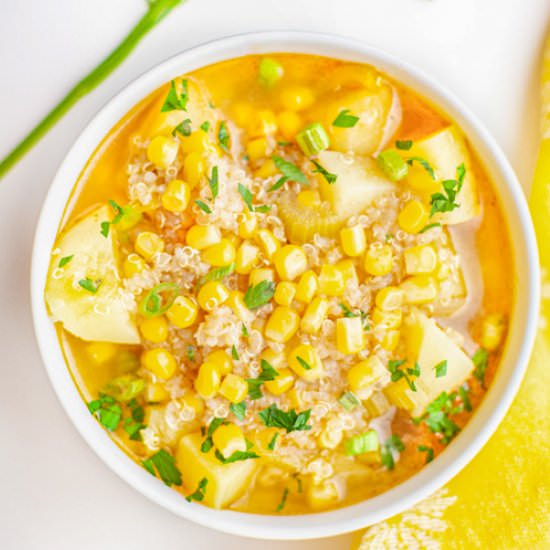 Instant Pot Quinoa & Corn Soup - Recipe photo by Kitchenskip