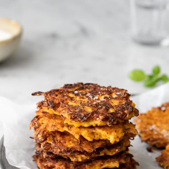 butternut squash fritters - Recipe photo by withspice