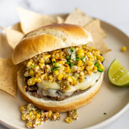 Elote Burgers - Recipe photo by CarolynsCooking