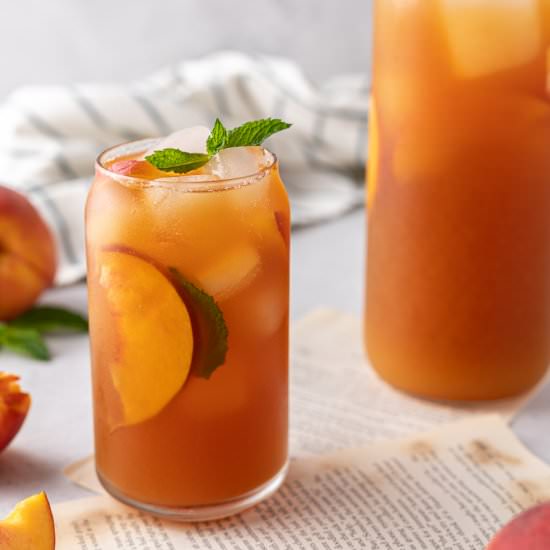 Homemade peach iced tea - Recipe photo by lifestyleofafoodie