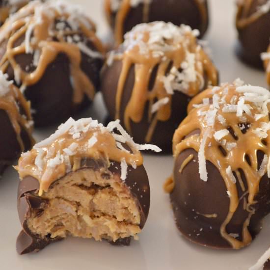 Peanut Butter Coconut Truffles - Recipe photo by thisdelicioushouse