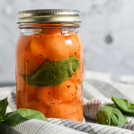 Sweet and Sour Pickled Cantaloupe - Recipe photo by theproducepack