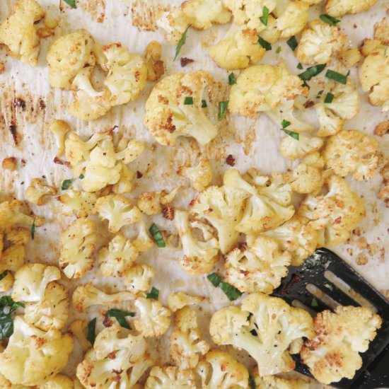 Oven Roasted Cauliflower - Recipe photo by themidwestkitchenblog