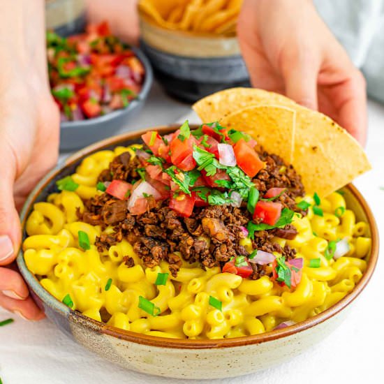 Queso Taco Mac & Cheese - Recipe photo by tastythriftytimely