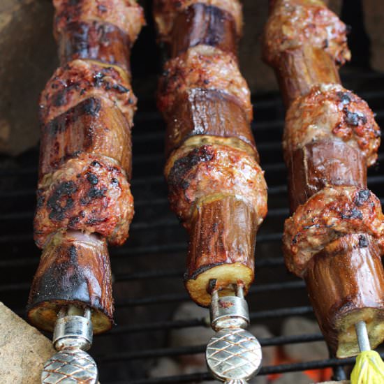 Turkish Lamb-Eggplant Kebabs - Recipe photo by Food Gal