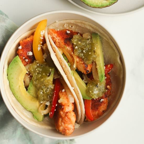 Blackened Salmon Tacos - Recipe photo by suebeehomemaker