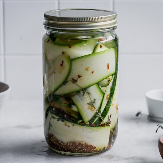 Refrigerator Pickled Zucchini - Recipe photo by forkintheroad