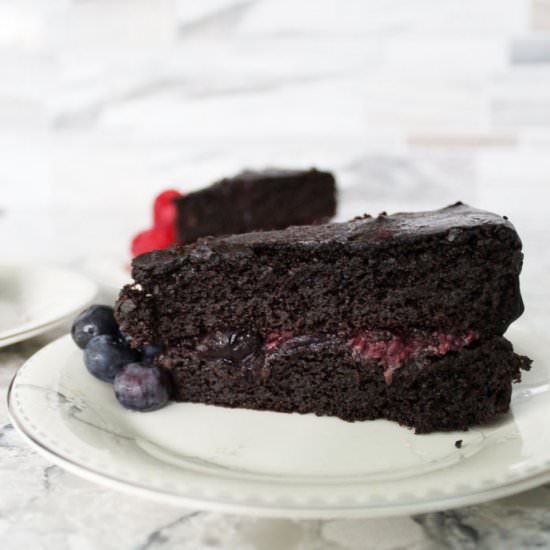Paleo Carob Berry Cake - Recipe photo by piesandplots