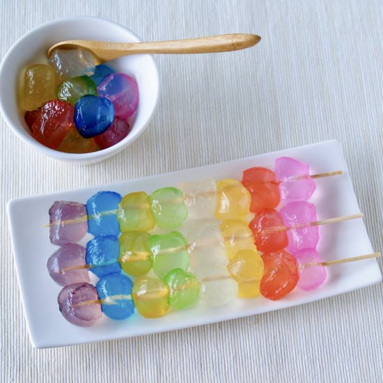 2-Ingredient Rainbow Warabimochi - Recipe photo by ochikeron