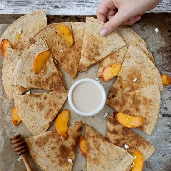 Peach and Goat Cheese Quesadilla - Recipe photo by piece.of.lulu