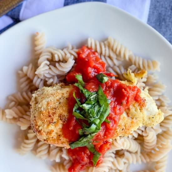 Parmesan Less Chicken - Recipe photo by realfoodwithaltitude