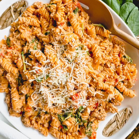 Tomato Cream Sauce & Ground Turkey - Recipe photo by SugarandSnapPeas